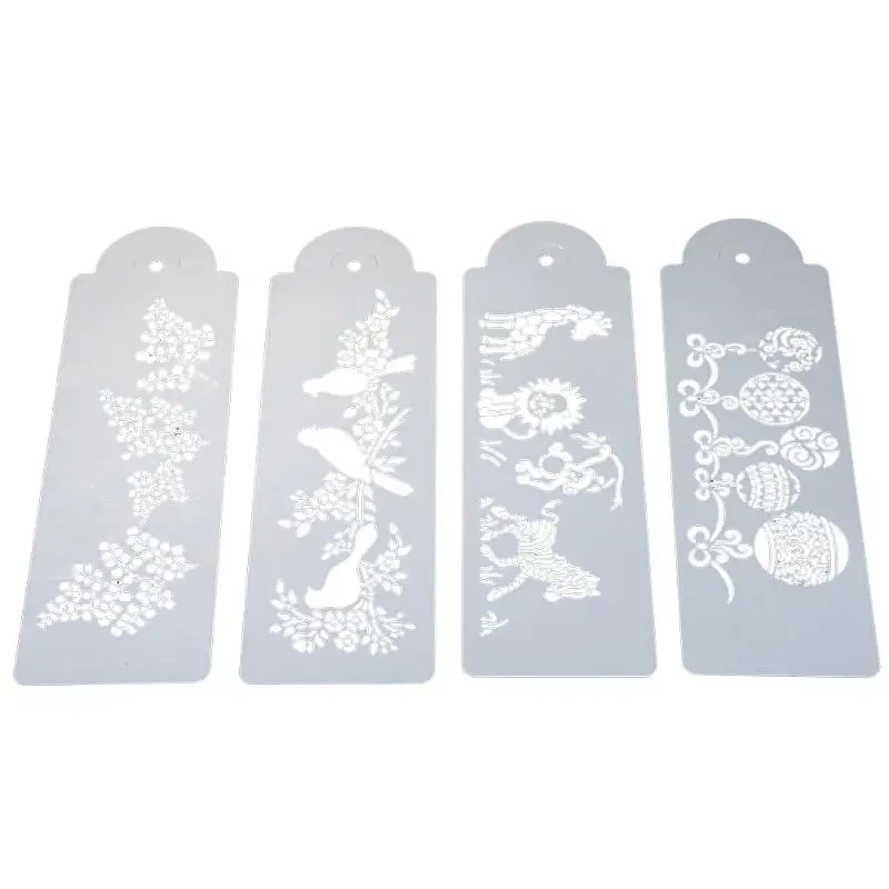 

4pcs Animal Branch Shape Cake Stencils Set Cookie Fondant Cake Mould Decor