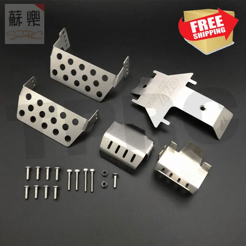 

Traxxas Trx4 TRX-4 option parts RC Bumper Protective Plate &Axle Armor Protection &Chassis Armor Protection Skid Plate Set