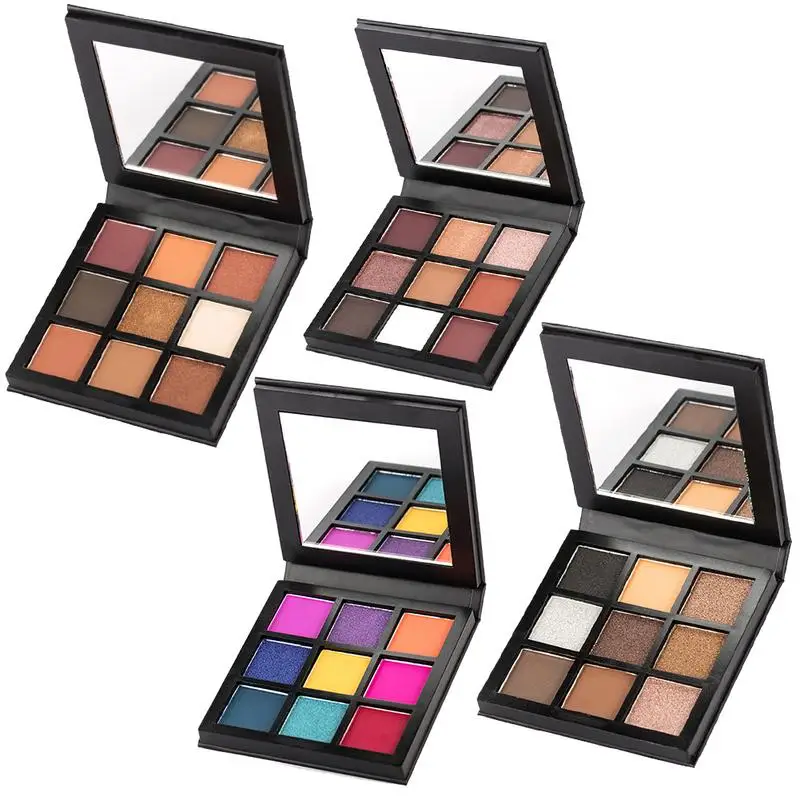 

9 Colors New Waterproof Eyeshadow Palette Matte & Shimmer Long Lasting Pro Natural Nudes Smokey Eye Shadow Powder With Mirror