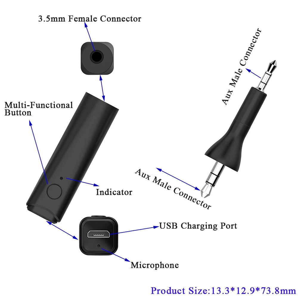 Bluetooth 5 0 стерео аудио адаптер 2 мм A2dp Handsfree музыкальный приемник для AKG Y45BT Y50 Y40 Y55 K490