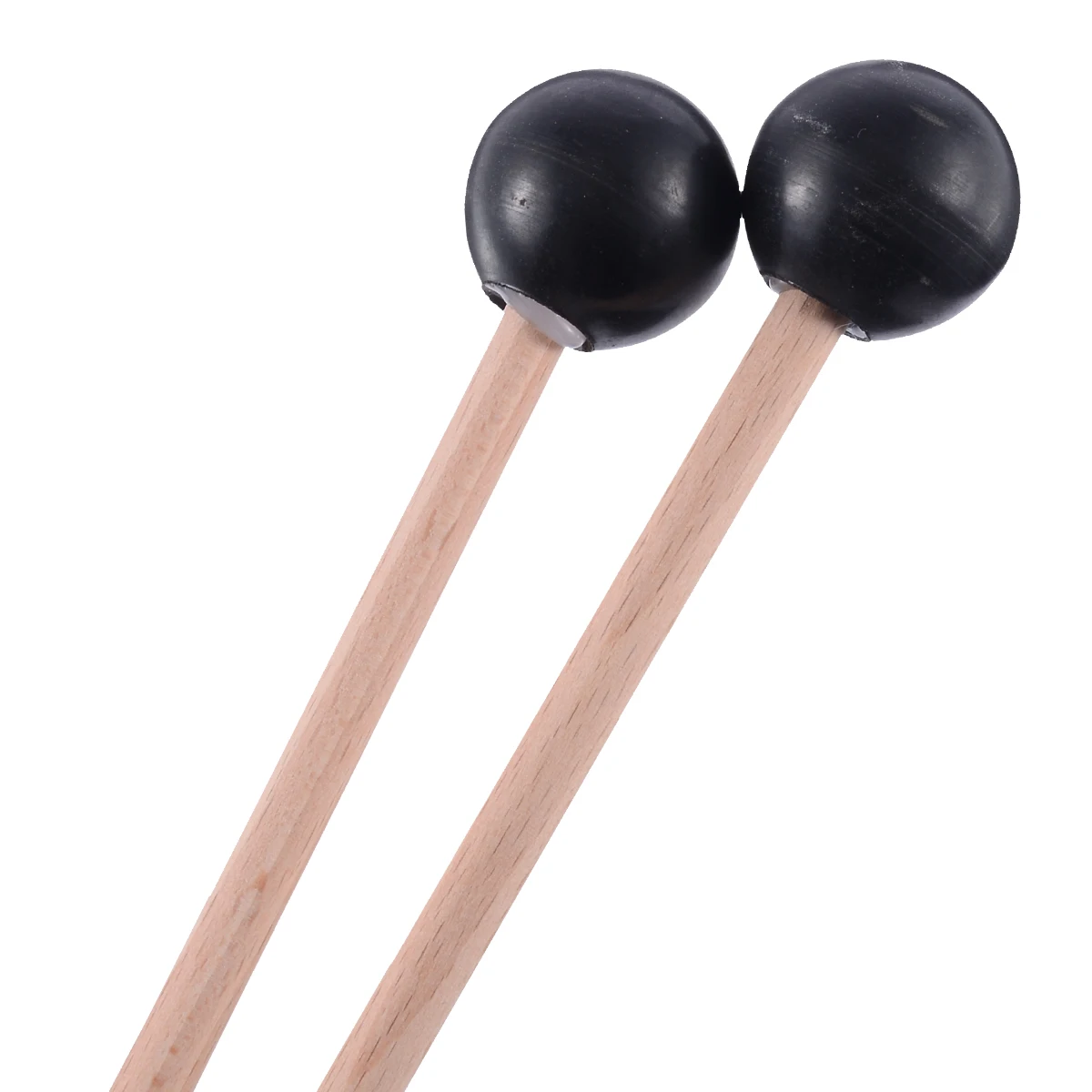

1 Pair Wood 38.8cm Soft Rubber Head Mallets Black Sticks Warm Sound Maple wood Handle For Glockenspiel Xylophone Bell