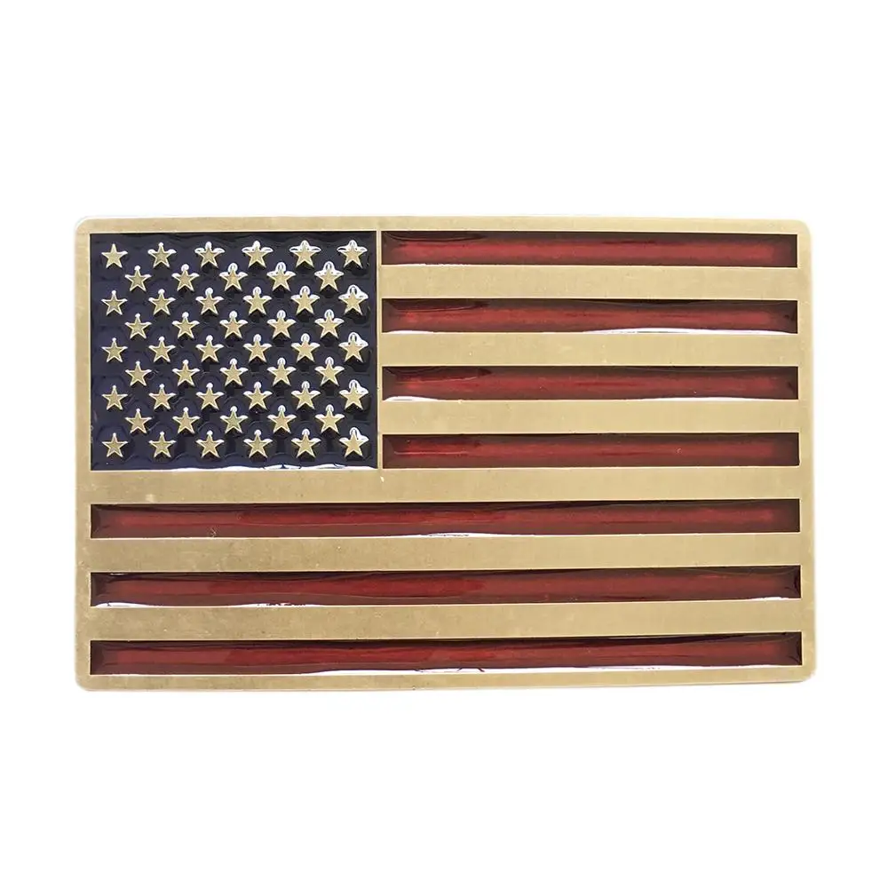 

Men New Vintage Bronze Plated Enamel USA American Flag Belt Buckle Gurtelschnalle Boucle de ceinture BUCKLE-FG028ABE