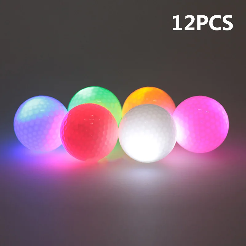 12 pcs LED ضوء وماض يصل ليلة كرات الجولف لل بطولة مجموعة سهلة للعثور