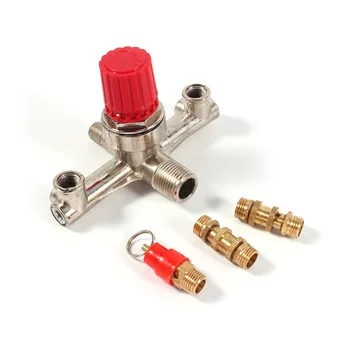 

Double Outlet Tube Air Pressure Regulator Valve Air Compressor Switch Pressure Regulator Valve for Small Air Compressor Stand.