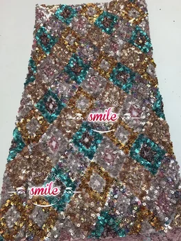 

The latest high quality JOY-10553 embroidered sequins African tulle lace fabric African French lace fabric new