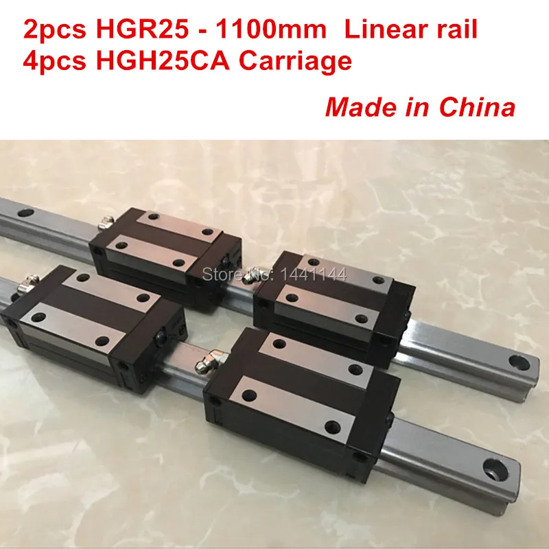 

HGR25 linear guide: 2pcs HGR25 - 1100mm + 4pcs HGH25CA linear block carriage CNC parts