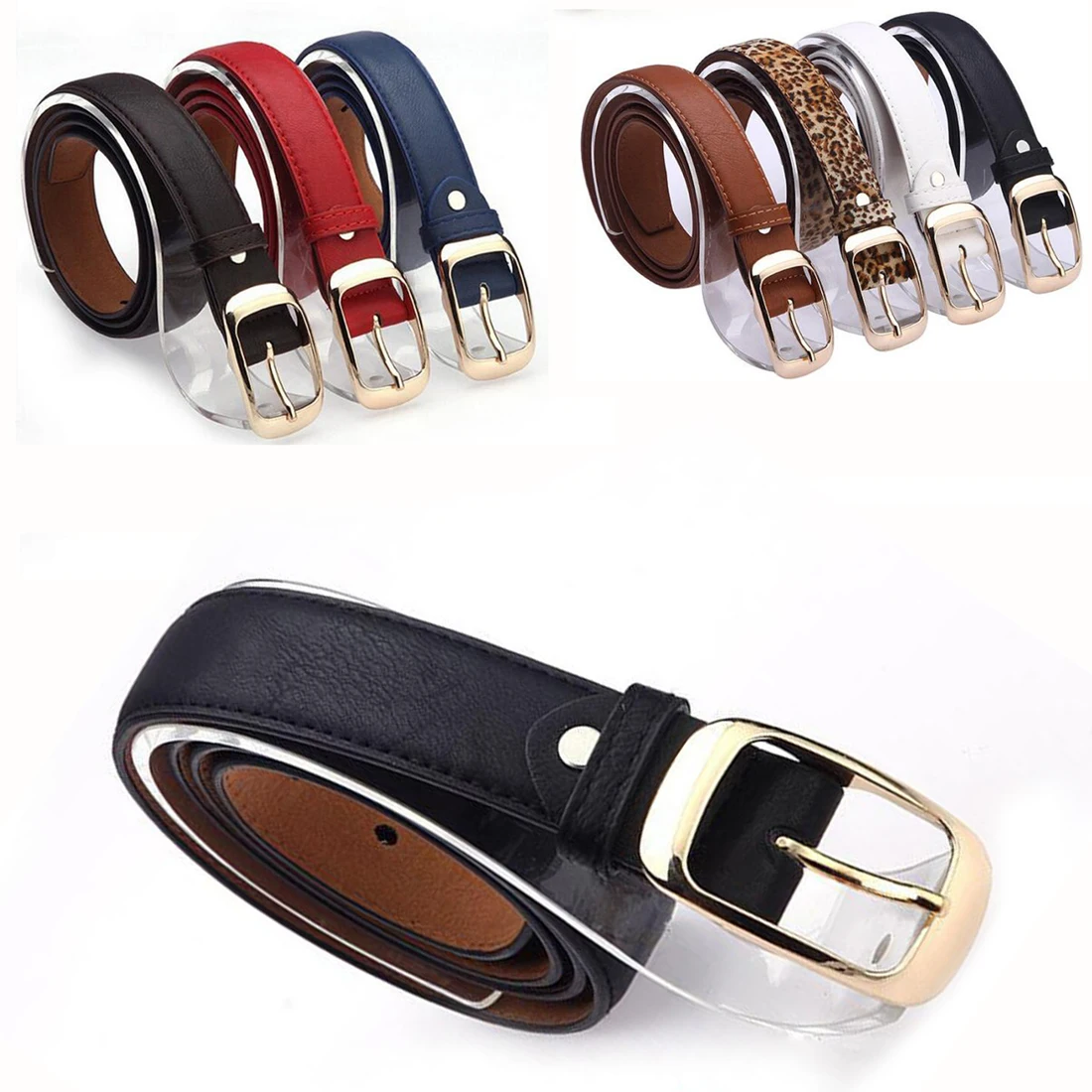 

New Women Belt Ladies Faux Leather Gold Pin Metal Buckle Straps Girls Fashion Ceinture Wild Leather Lady Belt Hot