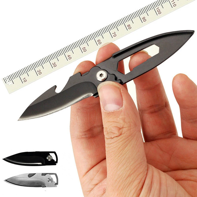 

MultifunctionFold Knife Bottle Opener Mini Key Defense keyring Multipurpose Multi Pocket Tool Pare Peel letter open parcel