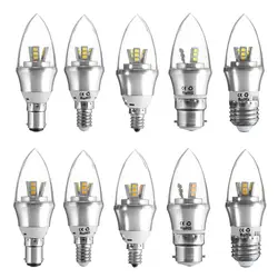 Smuxi E27/E14/E12/B22/B15 3 W светодиодный теплый белый/White15SMD 2835 свечи, лампочки 85-265 V