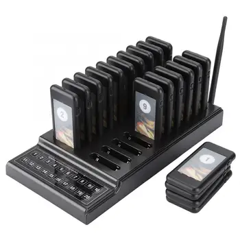 

20 Channels Restaurant Pager Waiter Calling System Wireless Paging Queue System 1KM Connection Distance 433.92MHz