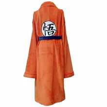 Аниме Драконий жемчуг фланелевый Халат Сон Гоку косплей костюм осень зима сплошной плюшевый толстый теплый длинный банный халат