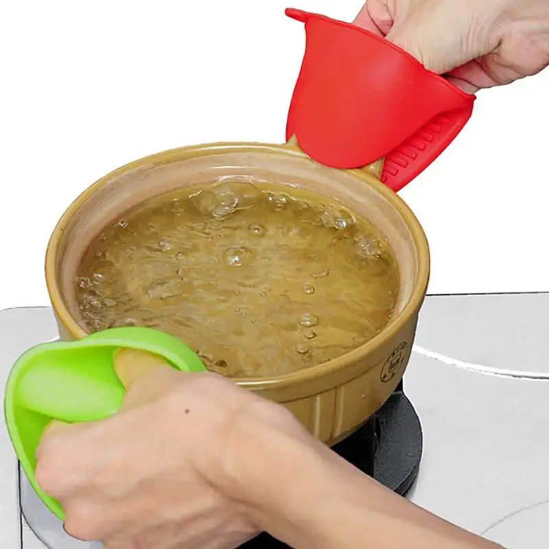 

1PC Silicone Insulated Heat Pot Clips Microwave Oven Gloves Anti-Scalding Plate Clip Random Color