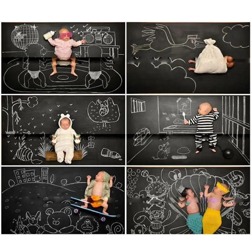 45*200cm Large Blackboard Wall Sticker Chalkboard Stickers Removable Black Board Krijtbord Pizarra Kids Office School Supplies