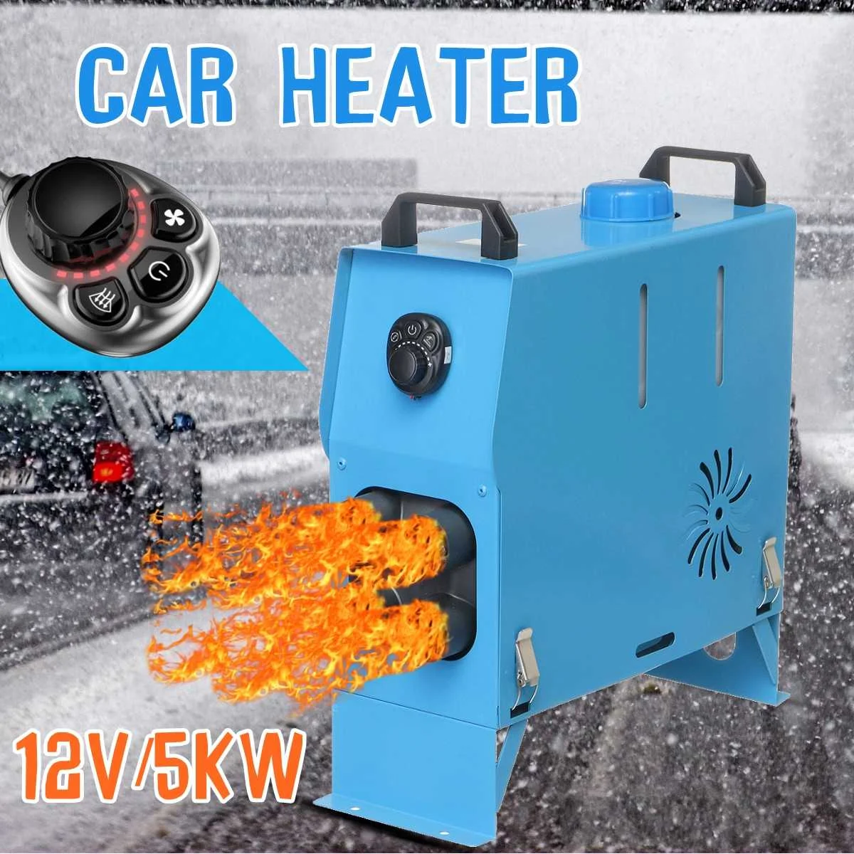 

All In One 5000W Air Parking diesels Heater 5KW 12V 4 Holes Car Heater For Trucks Motor-Homes Boats Bus +Knob Switch
