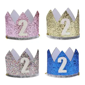 

Glitter Baby Gold Stamping Crown Headband Kid Birthday Party Hairband Decor Birthday Decor Flower Party Cap Crown Hair Accessory