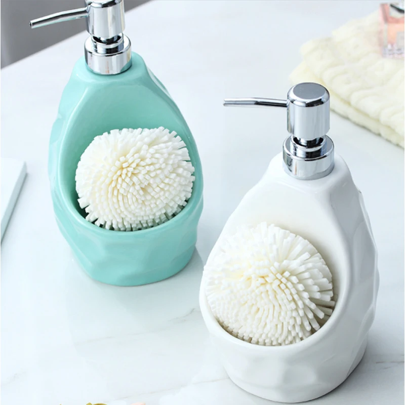 

New 650ml Soap Dispenser For Kitchen Ceramic+ ABS Bathroom Bathroom Accessories Pump Lotion Bottle Home Decor