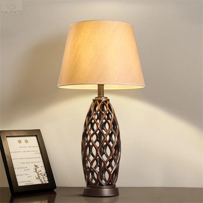 

American Style Table Lamp Pastoral Style Living Room Bedroom Bedside Lamp Luminaires Table Light Nordic Interior Decor Fixtues
