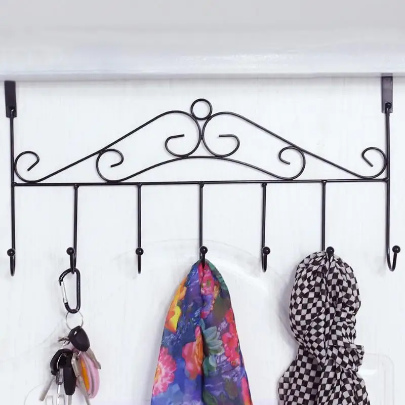 

7 Hooks Over The Door Hanger Hook Storage Holder Multipurpose Hanging Rack Clothes Hanger Organizer Home Storage Door Hooks
