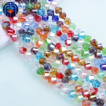 

Mixed Color 6mm 8mm Glass Twist Beads Wholesale Faceted Crystal Twist Surface Beads for Jewelry Making