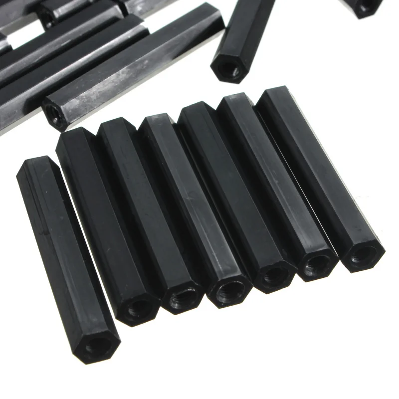 Suleve Black M3NH12 50 шт. M3 нейлоновая Шестигранная Женская резьба PCB противостояние
