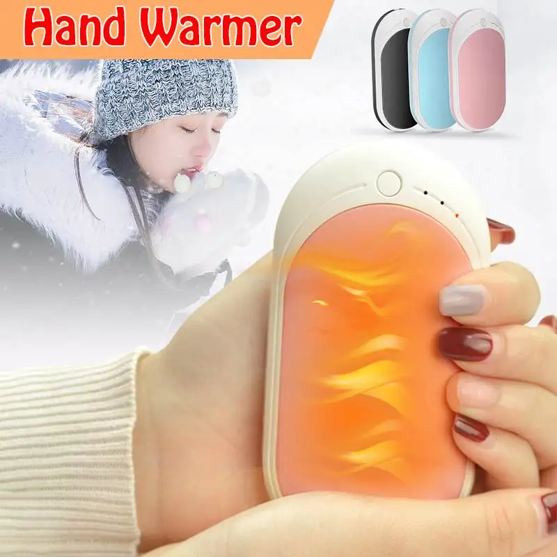 

2 in 1 Electric Hand Warmer Heater Double Side Heating USB Charger Rechargeable 5200mAh Power Bank Portable For Winter Warmer