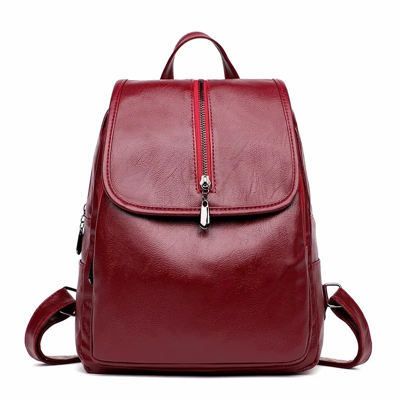 

2019 Women Leather Backpacks For Girls Ladies Bagpack Preppy School Bags Large Capacity Travel Bagpack Casual Daypack Back Pack