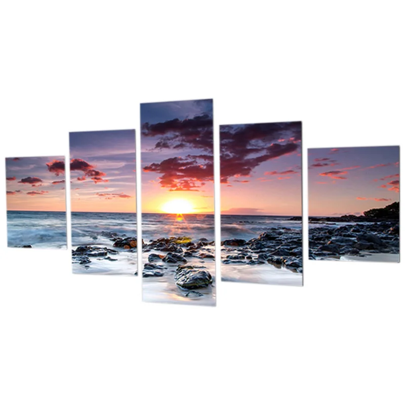 

3D Diamond Painting Sea 5Pcs Full Square Diy Diamonds Cross Stitch Sticker Picture Diamond Embroidery Home Decor 5Pcs