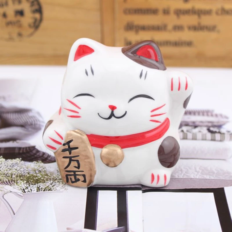 

Cute Lucky Cat Shape Piggy Bank Money Saving Box Coin Storage Banks Creative Figurines Home Decor Birthday Gift for Kids Child