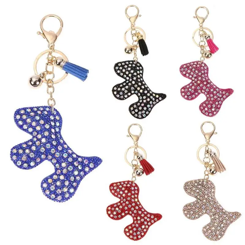 

Fashion Cute Animal Dog Crystal Purse Dog Keyrings Keychain Handbag Pendant Car Key Holder Bag Accessories