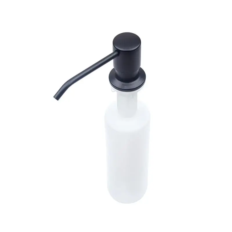 

300ML Matte Black Soap Dispenser Nano Surface Treatment with Quartz Stone Liquid Dish Metal Pump Bottle For Kitchen Sink