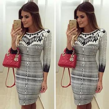 

Womens Winter Sexy Bodycon Evening Party Dress Ladies Floral Midi Dress
