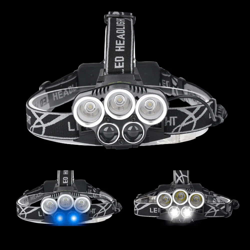 5 LED Rechargeable Headlight Outdoor Riding Hunting Headlamp Adjustable base Waterproof Working | Лампы и освещение