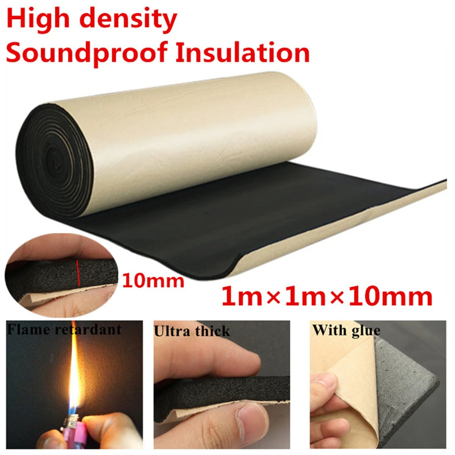 10mm Soundproof Insulation Foam Mat Black Car Sound Control Mat Automotive Deadener Wall Sound Heat Insulation Cotton Aliexpress