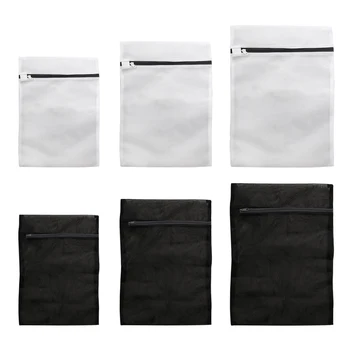 

6pcs Laundry Bag Mesh Washing Bag Garment Bag Delicates Wash Bag (Black & White)