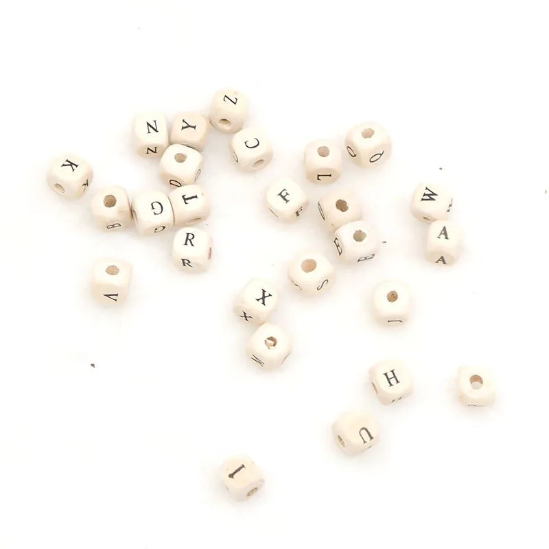 

Chenkai 10mm 500PCS Wood Alphabet Random Mixed Beads Spacer Wooden Letter Beads For Making DIY Baby Teether Accessories