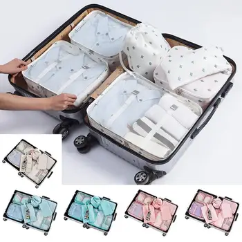 

6 PCS Travel Storage Bag Set for Clothes Tidy Organizer Wardrobe Suitcase Pouch Travel Organizer Bag Case Shoes Packing Cube Bag