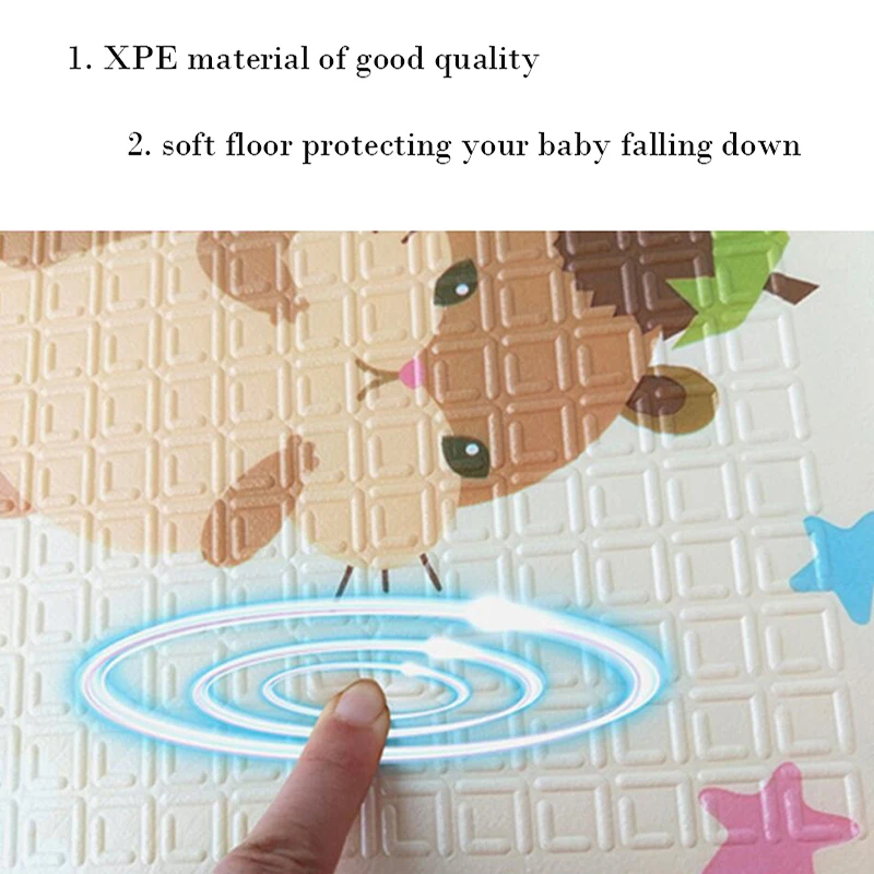 200cmx180/150cm XPE Baby Play Mat Foldable Play Double-sided Mat Waterproof Thick Home Baby Room Pu
