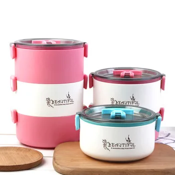 

Stainless Steel Heated Lunch Box With Handle Kids Thermal Food Container Travel Picnic Lunchbox Kitchen Insulated Bento Box