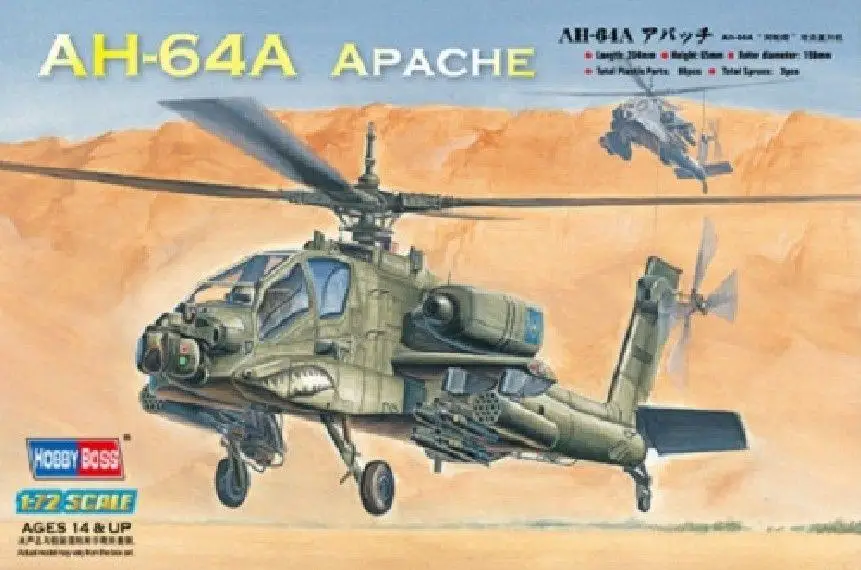 Hobbyboss 1/72 87218 Ah64a Apache Model Kit Model Building Kits