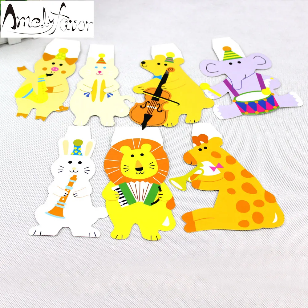 15Pcs/Pack 2M Happy Family Baby Shower Cartoon Animal Garland Striped Paper Flags Banner Decor Birthday Party Supplies For kids|supplies party| |
