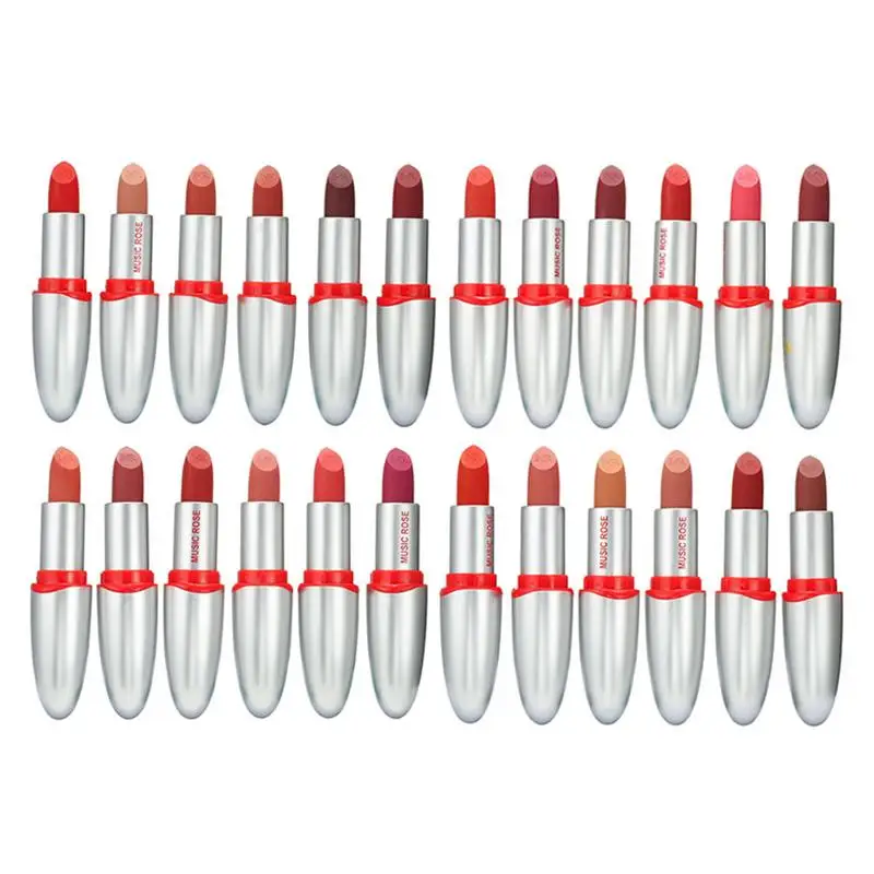 24 Color Optional Lipstick Sexy Bright Non-stick Cup Moisturizing Long Lasting Highly Pigmented |
