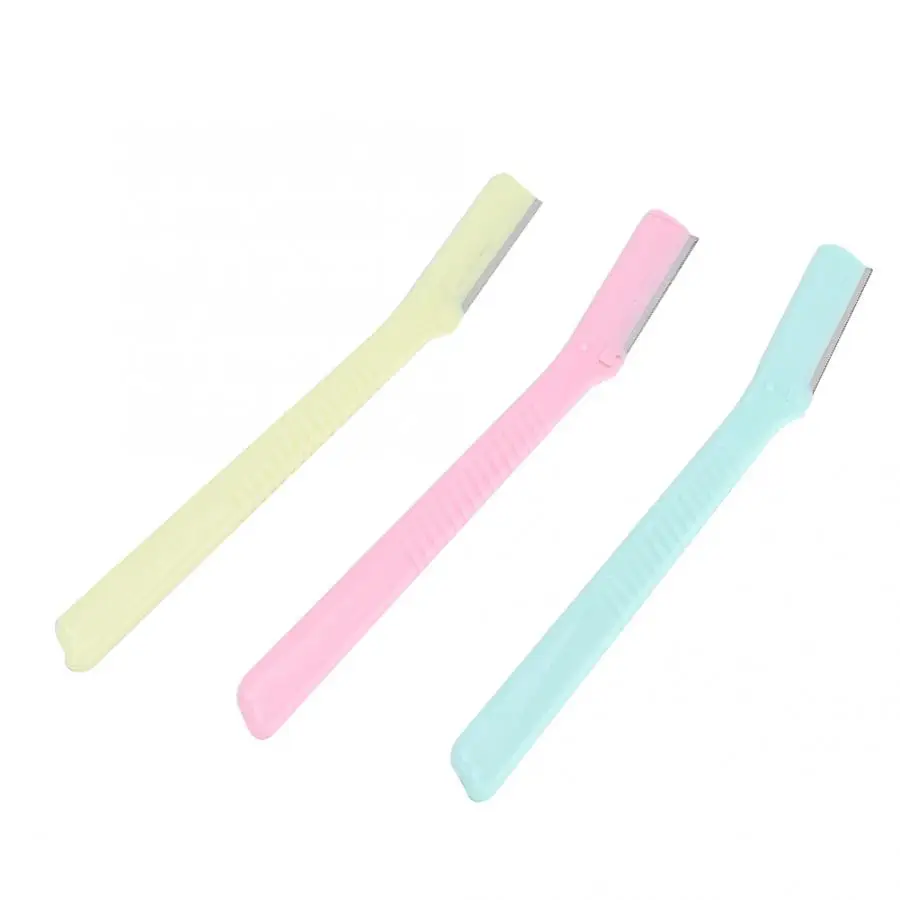 

3Pcs Tattoo Eyebrow Razor Microspur Eyebrow Trimmer Shaper Hair Removal Shaver Beauty Tool 2