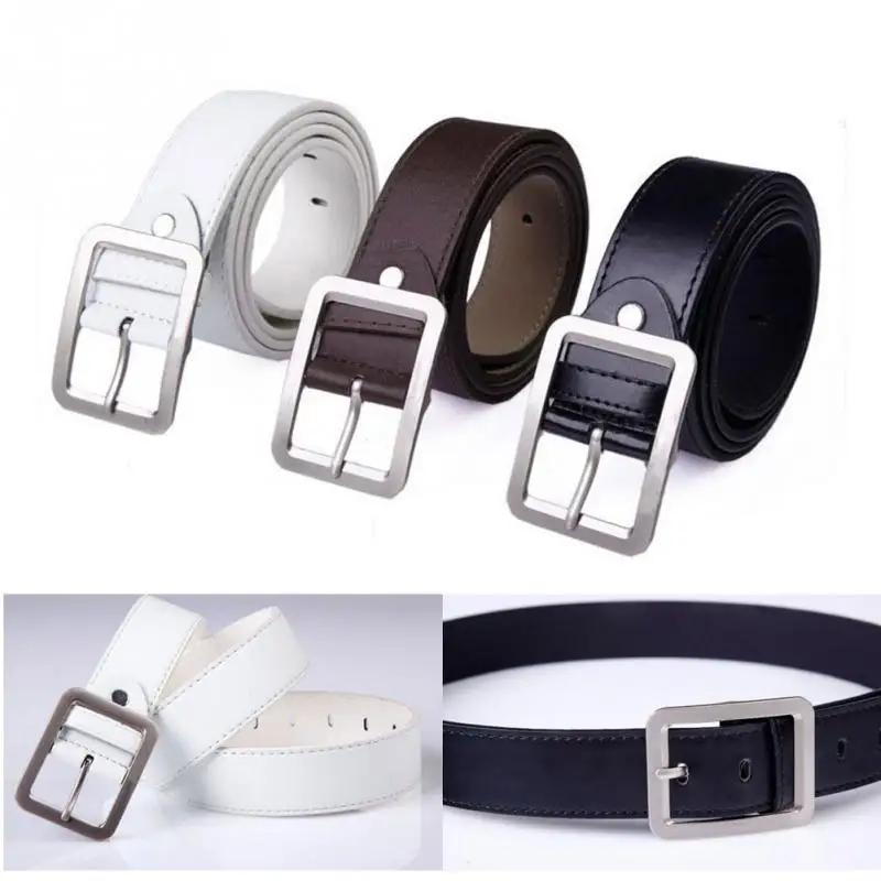 

2019 Fashion Male Belt Buckle Square Shape Imitation Luxury Leather Upscale PU Belt For Men Strap Metal Automatic Buckle