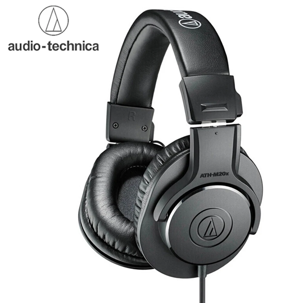 Audio-Technica ATH-M20x, профессиональные мониторные наушники, Накладные наушники, закрытые сзади, динамические наушники, глубокий бас, звук 3,5 мм, наушники