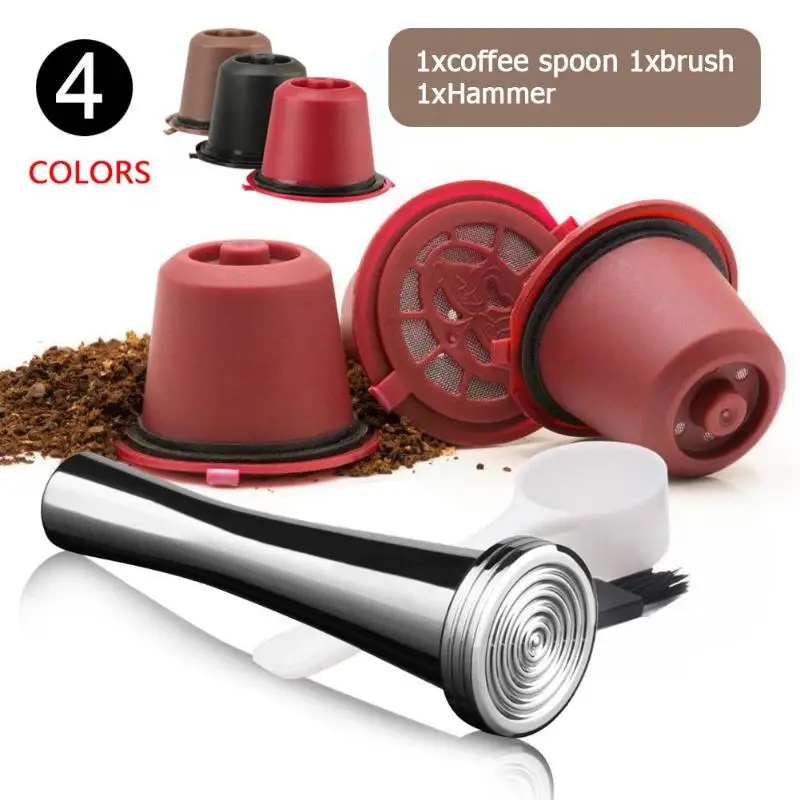 Reusable Refill Coffee Capsule Filter Shell+Powder Hammer for Nespresso Coffee Machine Compatible with Nestle coffee Machine Reusable Refill Coffee Capsule Filter Shell+Powder Hammer for Nespresso Coffee Machine Compatible with Nestle coffee Machine
