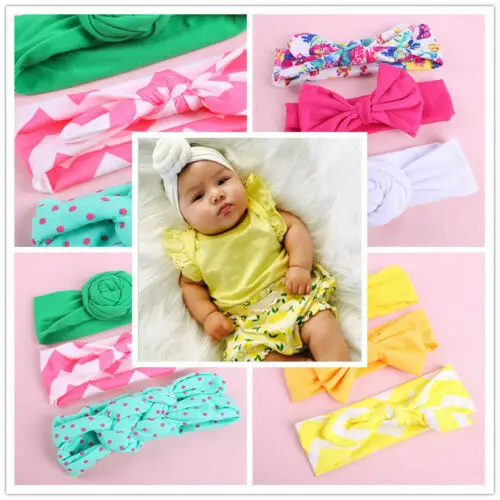 

3Pcs Hairband Bowknot Elastic Toddler Head Bands For Baby Girls Headband Baby Hair Accessories