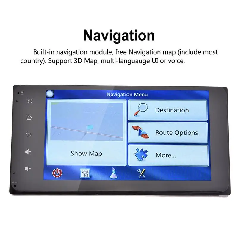 Discount 7 Inch 2DIN Bluetooth WIFI Navigator Radio MP5 Audio Player GPS Reversing Camera RDS Quad-core Android 6.0 For Toyota EU Map 2