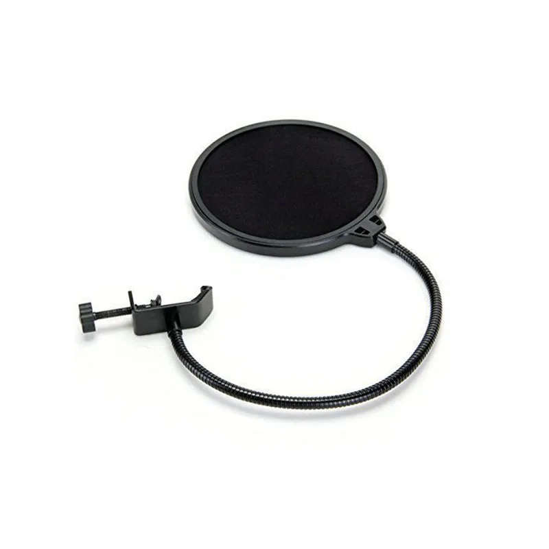 

Microphone Wind Screen Clamp-On Microphone Pop Filter Double Layer Recording Spray Guard Double Mesh Wind Screen