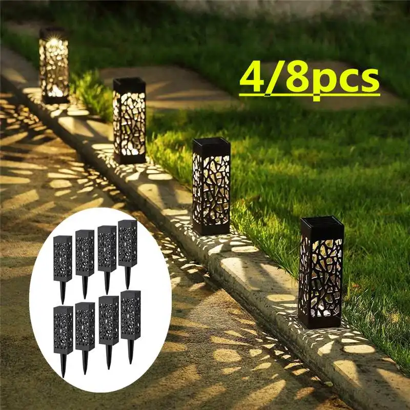 

2/4/8 Pcs Outdoor Wateproof Solar Powered LED Garden Lights Automatic Led For Patio Yard And Garden Landscape Lawn Lamps