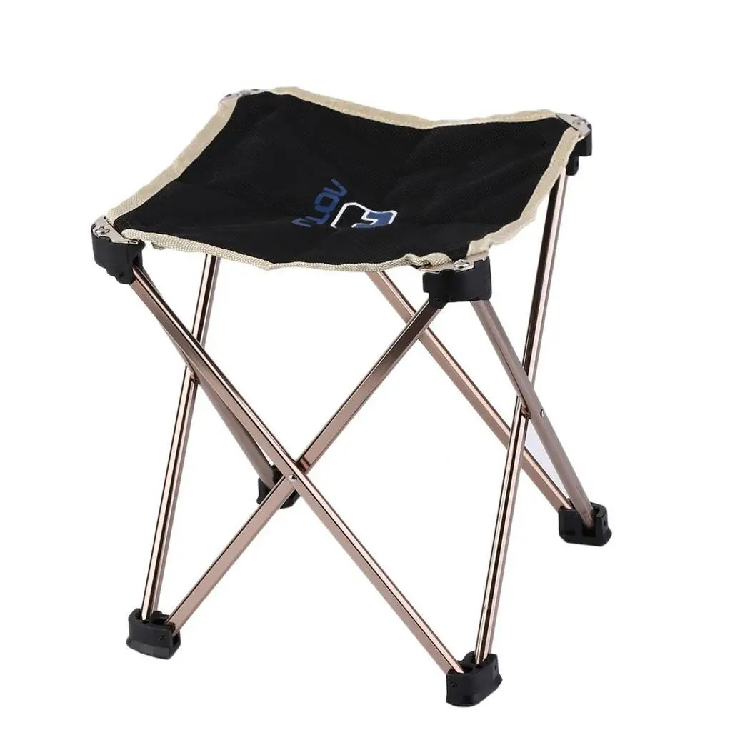 

Outdoor Square Camping Stool Foldable Chair Black Fishing Picnic Garden Chair